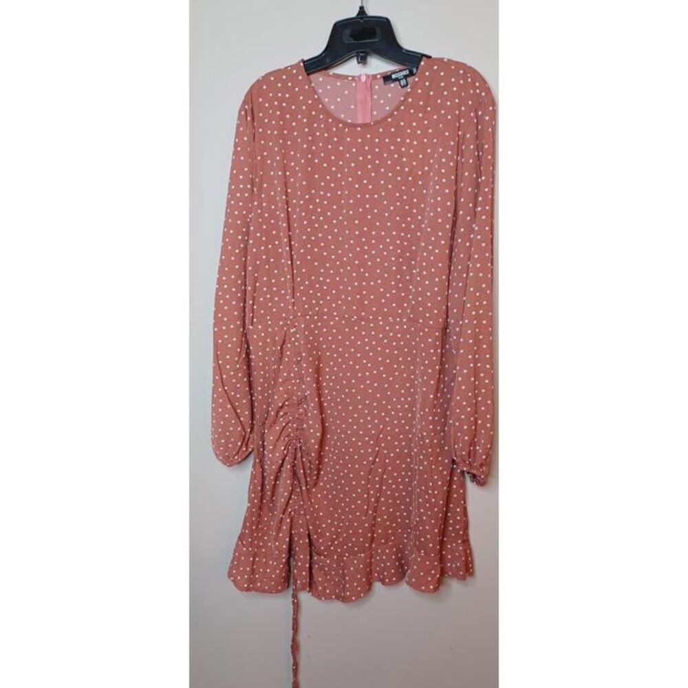 Size 16 Missguided Plus Women's Tea Dress Polka Dot Side Rouching